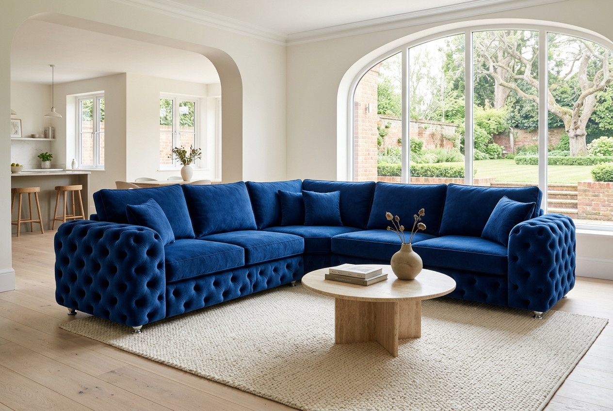 Ashton Corner sofa in a open-plan garden room